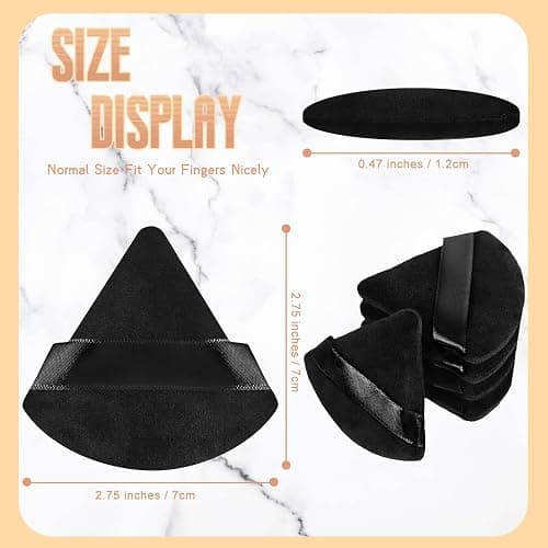 Suclain 48 Pcs Velour Triangle Powder Puff Soft Velour Makeup Puff for Face Powder Makeup Triangle Sponges for Wet and Dry Cosmetic Foundation Loose Mineral Body Tool(Black) thumbnail 2