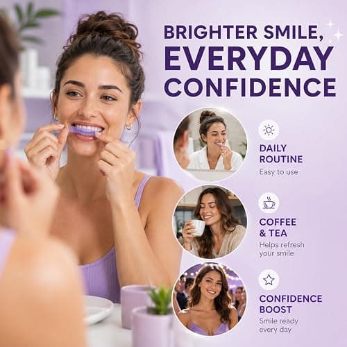 Purple Teeth Whitening Strips – V34 Color Correction, Teeth Whitening Strips for Brighter Smile, Helps Neutralize Yellow Tones, Gentle Whitening for Sensitive Teeth, 28 Strips (14 Treatments) thumbnail 5