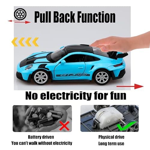 TOKAXI 1/36 Scale Porsche 911 GT3 RS Diecast Car Models,Pull Back Vehicles Porsche 911 GT3 RS Toy Car,Cars Gifts for Boys Girls thumbnail 5