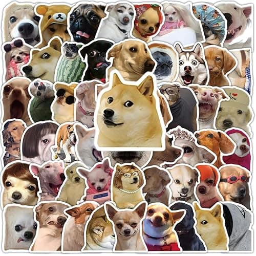 106 Pcs Funny Dog Stickers Cute Dogs Meme Sticker for Adults Teens Funny Animals Vinyl Waterproof Stickes for Water Bottles Laptops Phone Luggage Guitar - Image 1
