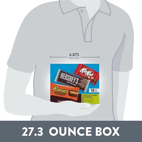 HERSHEY'S, KIT KAT and REESE'S Assorted Milk Chocolate Candy Variety Box, 27.3 oz (18 Count) thumbnail 5