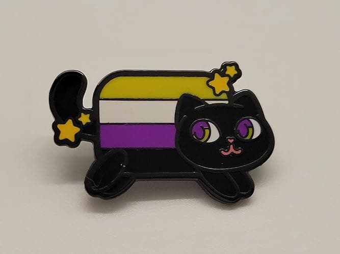 Nyan Cat Pride Enamel Pin The Meme Kitty in Rainbow Trans Pansexual Bisexual Lesbian Asexual Nonbinary Aromantic Pride Flag Colors lgbtq+ - Nonbinary thumbnail 2