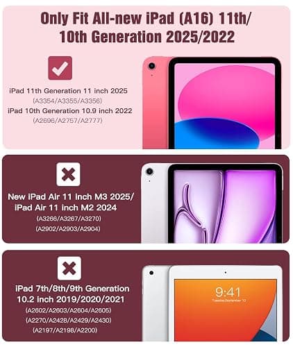 TiMOVO Cover Custodia Compatibile con iPad (A16) 11 Generazione 11 Pollici 2025/iPad 10 Generazione 10,9" 2022, Retro in PC Rigido Semi-Trasparente, Auto Sveglia/Sonno, Anguria Rossa thumbnail 2