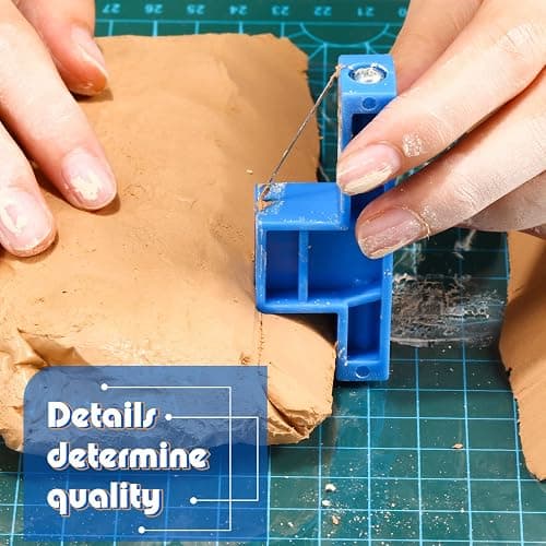 Lanties Angle Cutting Clay Tool Steel Wire Bevel Cutter Small Pottery Angle Clay Trimming Tool Plastic Ceramic Wire Small Pottery Cutter for Ceramics and Sculpting, 2.7 x 1.1 x 0.4 Inch thumbnail 5