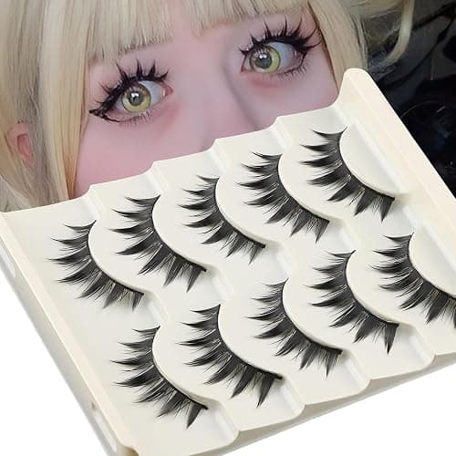 5 Pairs Cosplay Manga Lashes 3D Little Devil Spiky Eyelash Cute Doll Anime Lashes Japanese Style Makeup Eyelashes Natural Look Halloween Lash Beauty Extension Tools - Image 1