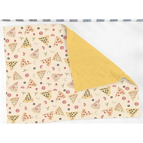 Watercolor Pizza Party Baby Blankets for Girl Boy Cute Pizzas Plants Soft Mink Dotted Backing Double Layer Swaddle Receiving Blanket Pizza Lovers Gift Bed Throws for Newborn Toddler Crib 30x40 thumbnail 4