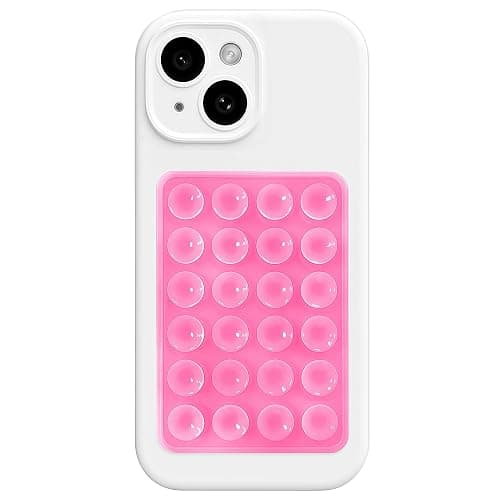 AZXYI Anteel Silicone Suction Phone Case Mount, Silicon Adhesive Suction Cup Phone Mount, Non Slip Sticky Phone Grip for Cellphone, Strong Grip Holder for Selfies and Videos (Pink) - Image 1