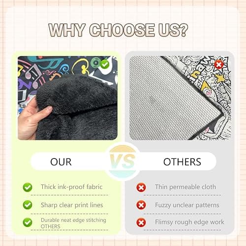 DIY Coloring Blanket for Adults, Color Your Own Velvet Blanket with 24 Washable Markers, Soft Cozy Coloring Kit for Home Decor & Daily Use, Unique Birthday Gift (Christmas) thumbnail 3