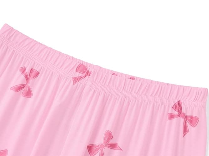 Topgal Girls 3-Piece Graphic Pajamas, Modal Button Up Lapel PJs, Sizes 6-18 | Short Sleeve Top, Matching Shorts And Pants, Elastic Waist Bottoms, Cute Prints, Jammies, Sleepover Wear, Little & Big Girls thumbnail 5
