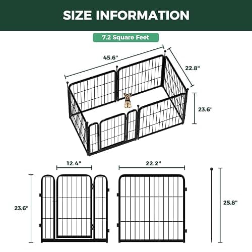 FXW Rollick Dog Playpen, Indoor, Yard & RV Camping, 24" H, 6 Panels | Easy setup, Heavy-duty, DIY layouts, Walk-through gate, for Puppies & Small Dogs, Patented thumbnail 5
