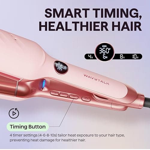 Wavytalk Power Wave Hair Crimper, Ionic Hair Waver for Less Heat Damage | Beach Waves Curling Wand, Crimping Iron, Ventilation Design for Less Damage, Ionic Reduces Frizz, Dual Voltage Curling Iron thumbnail 6