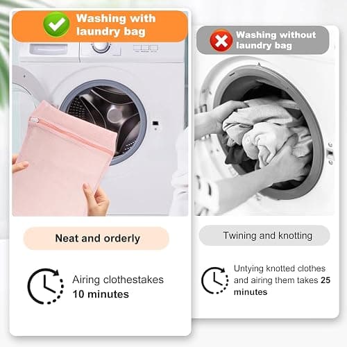 4-Piece Pink Medium Durable Organic Cotton Mesh Laundry Bags with Sturdy Zippers and Breathable Mesh are Delicate Laundry Bags for Underwear, Clothes, Pants and Socks thumbnail 3
