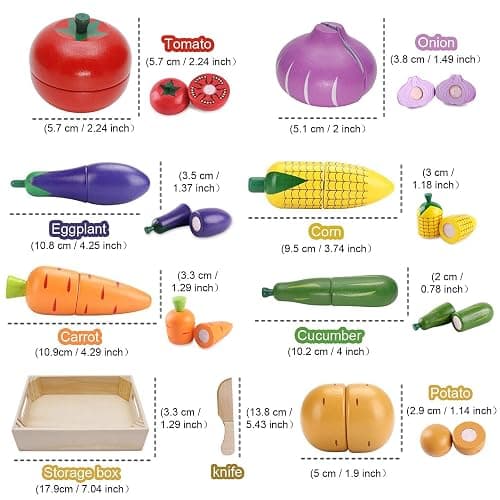 Airlab Wooden Play Food Fruits Toy and Wooden Play Food Vegetables Toy thumbnail 4