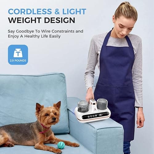 Amzany Mattress Vacuum Cleaner - 5-in-1 Cordless Bed Vacuum Cleaner, Powered by UV-C Light & Ultrasonic Technology, 16Kpa Strong Suction,Low Noise,Suitable for Dust, Pet Hair, Etc. thumbnail 7