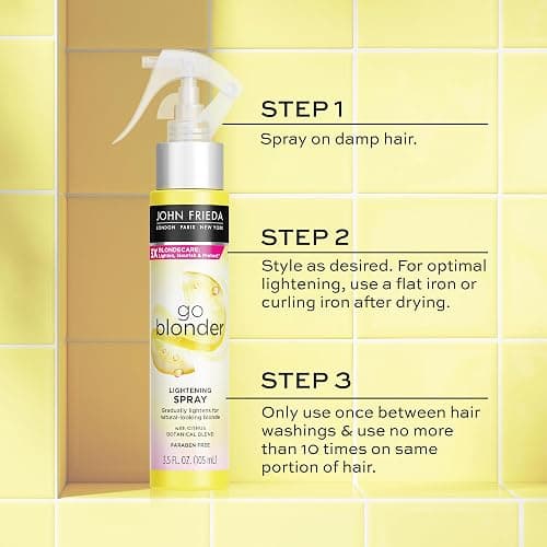 John Frieda Go Blonder Lightening Spray, Controlled Hair Lightener to Gradually Lighten Hair, with Citrus and Chamomile BlondMend Technology, 3.5 Oz thumbnail 8