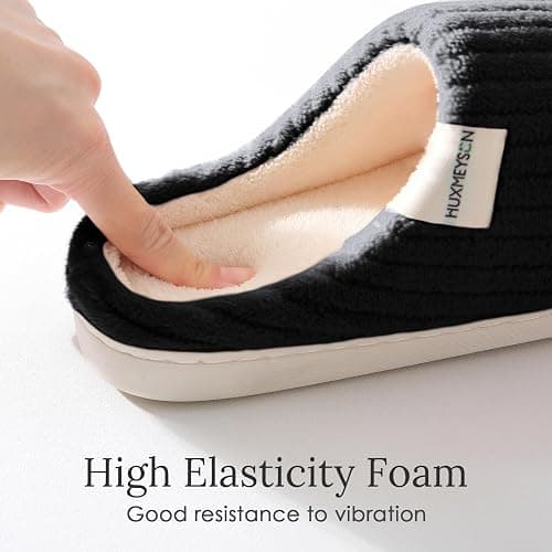 HUXMEYSON Slippers for Women, Warm Memory Foam Comfy House Slippers with Anti-Skid Rubber Sole for Indoor and Outdoor thumbnail 5