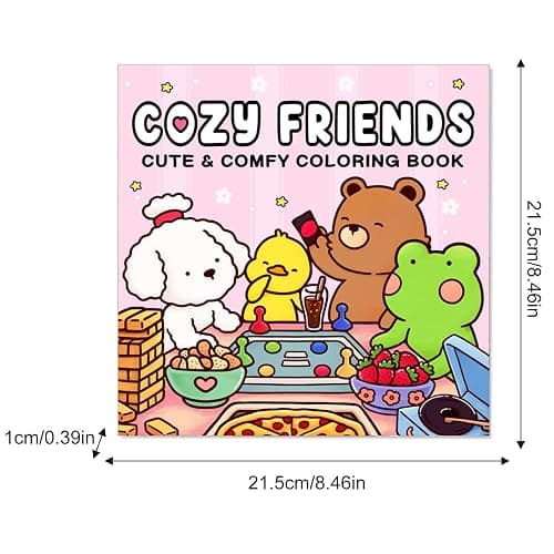 Cozy Friends Coloring Book - Creative Pages for Adults & Teens | Featuring Adorable Goods Cozy Spaces Coloring for Relaxation thumbnail 4