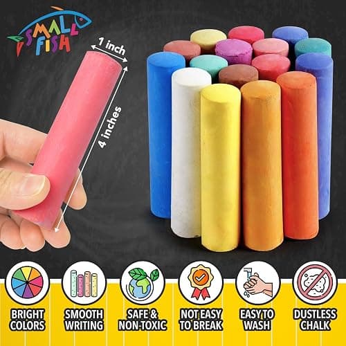280PCS Sidewalk Chalks in 24 Colors: Washable Jumbo Chalk for Kids Toddlers | Non-Toxic Dustless Colored Chalk Bulk for Outdoor Art, Party Favors, Painting on Chalkboard Blackboard Playground thumbnail 4