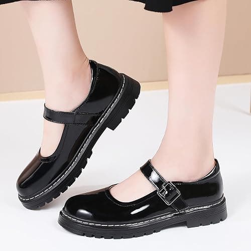 Mary Jane Shoes Women Platform Non-Slip Classics Round Toe Ankle Strap Comfort Casual Oxford Dress Work Mary Jane Flat Shoes thumbnail 6