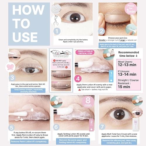 Korean Lash Lift Kit - 5 Sets At Home Eyelash Perm Kit with Upgraded Glue, Eyelash Lift, DIY Lash Perm Easy for Beginner & Professional, Semi Permanent Perming Wave Suitable For Salon & Home thumbnail 4