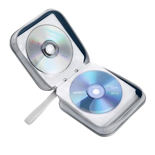 Siveit CD Case, 40 Capacity CD/DVD Case Holders Wallet Hard Plastic DVD Disc Cases Storage Binder for Car Home Office Travel (Dark Blue) - Dark Blue thumbnail 5