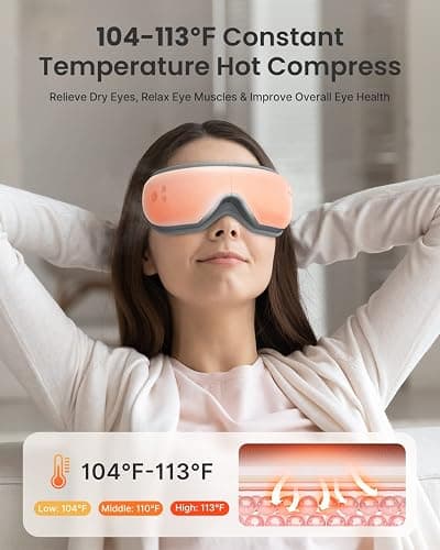RENPHO Eyeris Smart Eye Massager with App Control, Fathers Day Birthday Gift for Husband Dad, FSA Eligible HSA Eye Mask with Heat for Head Tension Dry Eyes, Wireless Music thumbnail 3