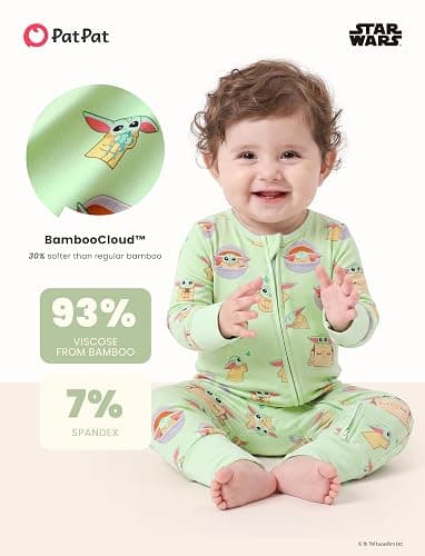Disney Baby Viscose Made from Bamboo 2-way Zip Footie Romper Outfit NB-Inf thumbnail 4