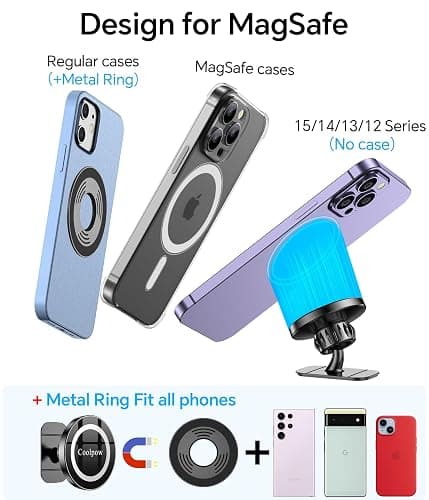 for iPhone MagSafe Car Mount Dashboard【Stronger Magnets】 Magnetic Phone Holder for Car Dash【Hands Free 】 Magsafe car Holder for Car Fit iPhone 15 14 13 12 Pro Max Plus Mini Mag Safe Case &Cell Phone thumbnail 7