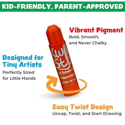 Kwik Stix Solid Tempera Paint Sticks, 24 Colors, Washable Paint Sticks for Kids, Non-Toxic, Quick Drying, Allergen Free, Comes in Classic, Metallic, & Neon Colors, Ideal for Kids and Toddlers thumbnail 7