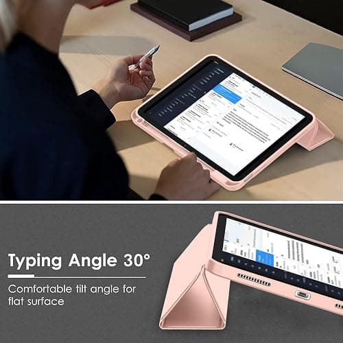 ZryXal iPad (A16) Case/iPad 10th Generation Case [11-Inch 2025/10.9 Inch 2022] with Pencil Holder, Smart Cover with Soft TPU Back [Support Auto Wake/Sleep] (Bisque) thumbnail 4
