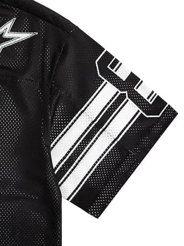 SOLY HUX Mens Jersey Y2k Baggy Shirts Graphic Tees Oversized V Neck Tshirts Summer Tops thumbnail 5