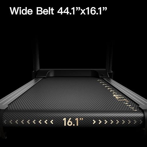UMAY Fitness Home Folding Incline Treadmill with Pulse Sensors, 3.0 HP Quiet Brushless, 300 lbs Capacity (Black or Gray) - BLACK WITH 10% Incline thumbnail 6