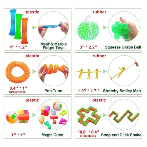 Scientoy Fidget Toy Set, 35 Pcs Sensory Toy for ADD, OCD, Autistic Children, Adults, Anxiety Autism to Stress Relief and Anti Anxiety with Motion Timer, Perfect for Classroom Reward with Gift Box thumbnail 5