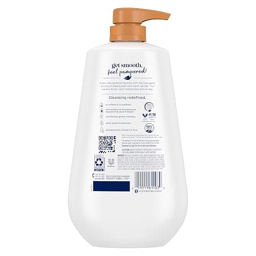 Dove Body Wash Pamper Shea Butter & Vanilla 30.6 oz Pump, Sulfate Free | Dove Shea Butter & Vanilla Body Wash nourishes skin for 24 hours with MicroMoisture technology and warm vanilla scent. thumbnail 2