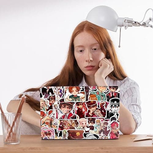 Pounchi Cute Anime Stickers (100 Pcs) Cartoon PVC Sticker, Gifts for Laptop Water Bottle Skateboard Party Supplies Decorations Teens Kids thumbnail 4