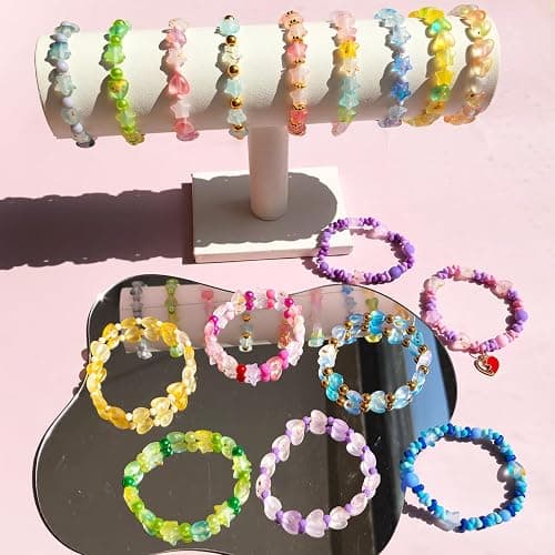 1000Pcs Matte Acrylic Star Beads Hart Beads for Jewelry Making Frosted Gold Foil Acrylic Beads Pastel Beads Colorful Assorted Bead Cute Aesthetic Kawaii Bead for Bracelet DIY Craft Earring Phone Charm thumbnail 4