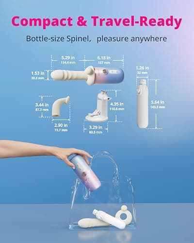 LOVENSE Spinel Thrusting Dildo, Vibrating&Heating Dildo Machine App Remote Control Couples Sex Toy High-Speed G-Spot&Clit Vibrator Dual Stimulation Adjustable Suction Cup for Hands-Free Pleasure thumbnail 7