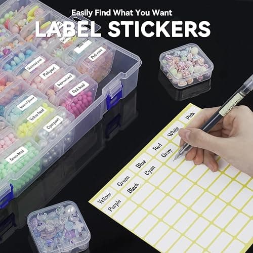 DILIBRA Bead Organizer Box, 46Pcs Small Bead Organizers and Storage Plastic Cases, Mini Clear Storage Containers Boxes with Hinged Lid for Diamond Painting Accessories Seed Jewelry Crafts thumbnail 5