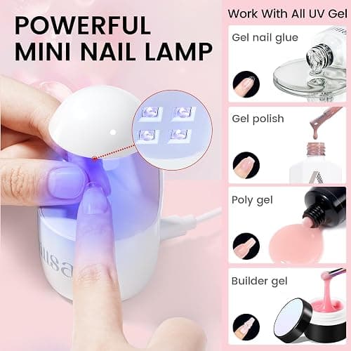 AILLSA Nail Extension Kit Medium Square Nail Tips 224pcs | Upgrade Glue Gel for Fake Tips Press on Nails, Nail Extensions Kit with Portable Nail Lamp for Beginners thumbnail 5