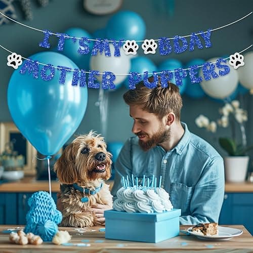 BEISHIDA blue It's My Bday Mother Puppers Banner - Cat/Dog Birthday Decorations, Party Supplies, Paw Party Bunting Sign, Puppy Dog Pennant Decor thumbnail 6