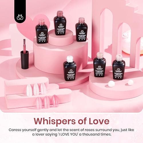 beetles Gel Polish Whispers of Love Jelly Gel Nail Polish Set - 6 Colors Milky White Nude Pink Neutral Sheer Translucent Soak Off UV Gel Nail Kit, Nail Concealer for Salon DIY Manicure Gift Women thumbnail 2