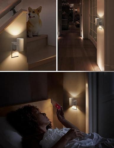L LOHAS LED Night Light Plug in, Night Lights Plug into Wall, Light Sensor, 0-100LM, Soft White 3000K, Dimmable Night Light, Modern Nightlight for Hallway Bedroom Stairway, 2 Pack thumbnail 5