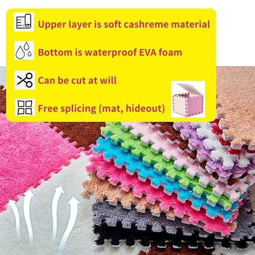 10Pcs 11” x 11” Guinea Pig Pads Washable, Reusable Guinea Pig Fleece Cage Liners, Soft Warm Rabbit Sleep Mat Blanket Bed (White) thumbnail 6