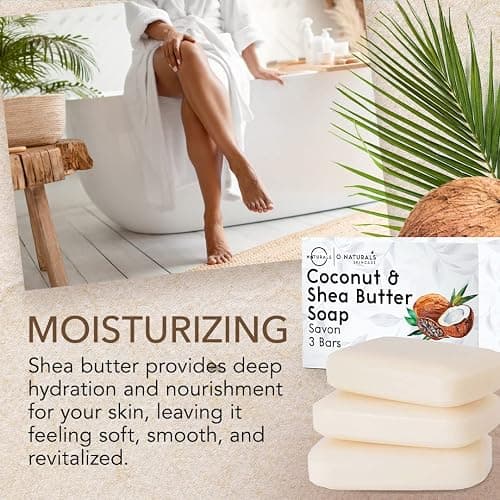 O NATURALS 3-Pack Organic Soap Bar 4oz each-100% Vegan Cold Process Body Wash Scented Premium Handmade Soap - Natural Soaps for Men Women, Face, Body - Coconut and Shea Butter - Mothers Day Gifts thumbnail 2