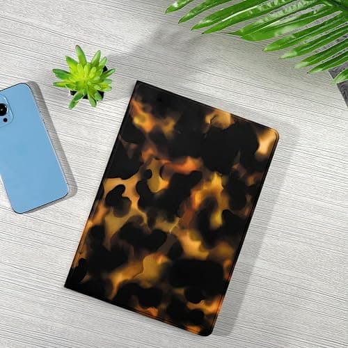 NBCDSUJ Brown Amber Tortoise Shell Tablet Case for iPad Air 5th/4th 2022/2020 10.9"/Air 11(M3/M2) 11", Cool Tortoise Shell Print Design Cover for Girls Boy, Trendy Protective Cases Flip Leather Funda thumbnail 6