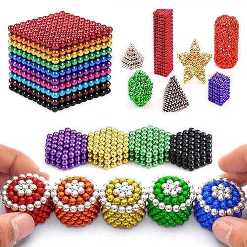 1000PCS 𝙈𝙖𝙜𝙣𝙚𝙩𝙞𝙘 Balls Building 3MM, 10 Colors Stress Relief Desk Toys for Adults, Fidget for Office, 3D Puzzle Sculpture Building Blocks, Creative Gift for 18+ Only. thumbnail 7