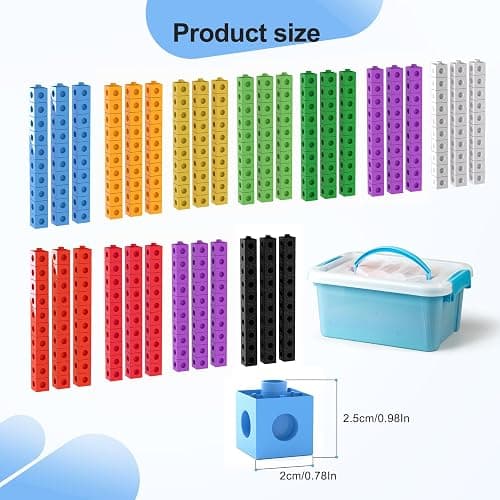 TOMMYHOME Math Linking Cubes with Box 301PCS, Preschool Math Manipulative, Kids Counting Blocks Play Set, Suitable for Learning Educational Supplies in Kindergarten. Great Gift for Boys & Girls (1) thumbnail 4