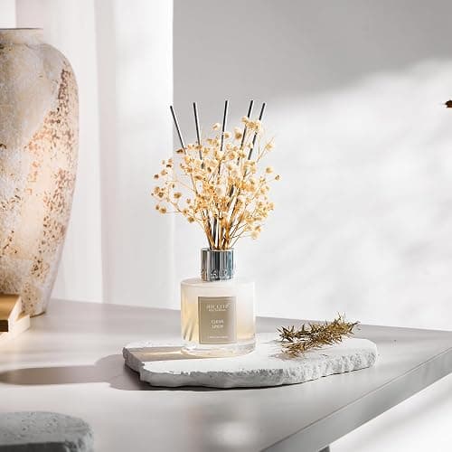 Airkeep Reed Diffuser Set,3.38 fl oz (100 ml) - Clean Linen Oil Diffusers with 8 Reed Sticks,Home Fragrance Reed Diffuser for Bathroom Shelf Decor thumbnail 6