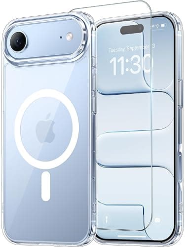 Temdan Designed for iPhone Air Case Clear, [Compatible with Magsafe][Screen Protector][Anti-Yellowing][17 Ft Military-Grade Protection] Shockproof Slim Magnetic Phone Case for 6.5 inch, Transparent - Image 1