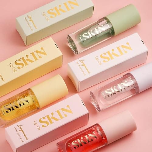 Plumping Lip Oil 4 Packs Hydrating Lip Glow Oil Fruit Extract Lip Gloss Moisturizing Lip Balm and Tinting for Dry Lips thumbnail 8